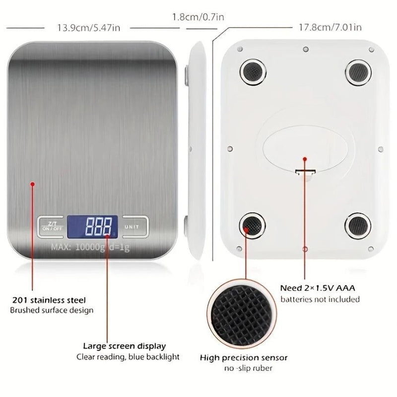 Balança Digital Multifuncional de 10kg/1g